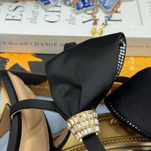 🆕 TED BAKER 🧿 NWOB Belle Black Satin Half Bow Sandal, Sz 38.5 US 8 - Picture 16 of 16